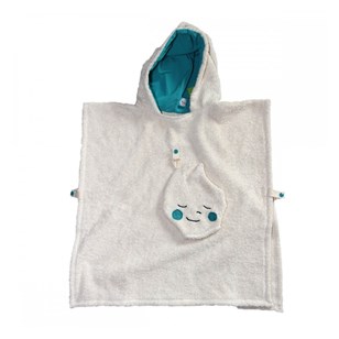 Poncho de bain - Doublure turquoise