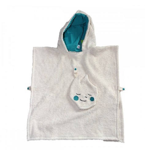 Poncho de bain - Doublure turquoise