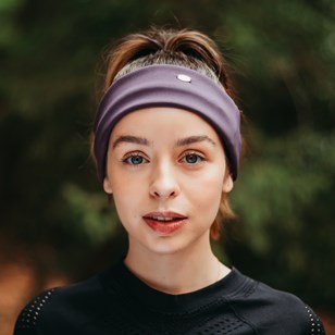 Bandeau de sport violet en tissu fils 100% recyclés - Charlie -
