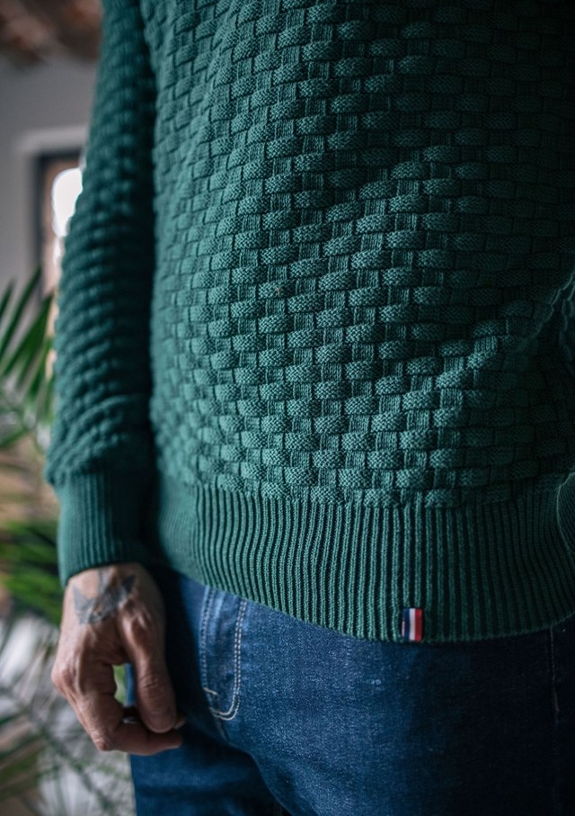 Pull DAMIER - Made in France - Coton Bio GOTS 7