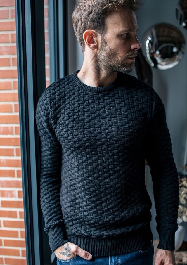 Pull DAMIER - Made in France - Coton Bio GOTS 12