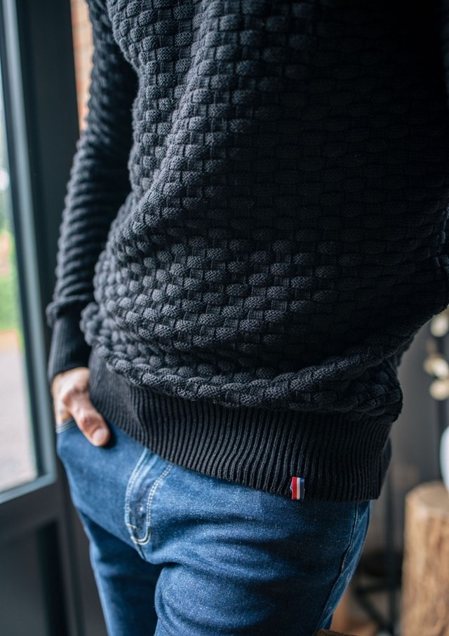 Pull DAMIER - Made in France - Coton Bio GOTS 13
