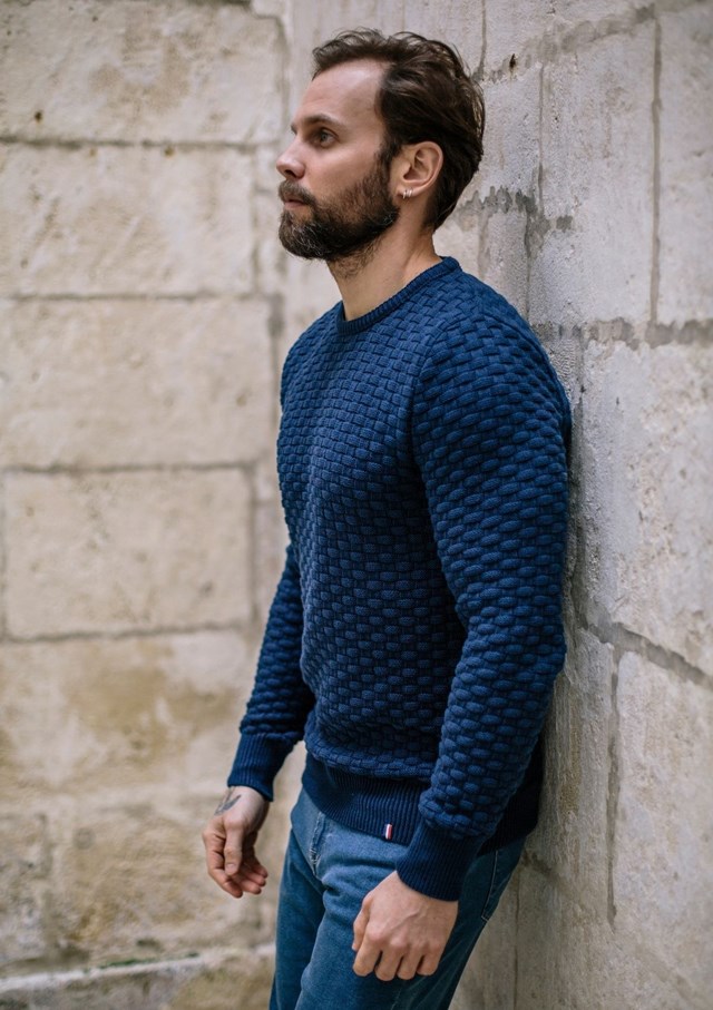 Pull DAMIER - Made in France - Coton Bio GOTS 7