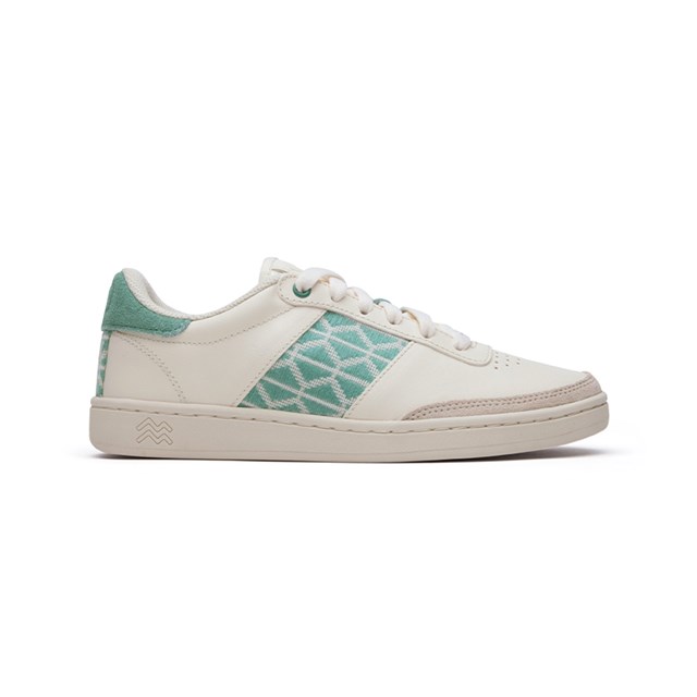 Basket rétro en cuir beige - N’go 2
