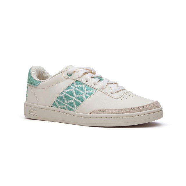 Basket rétro en cuir beige - N’go 3