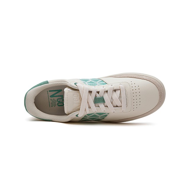 Basket rétro en cuir beige - N’go 5