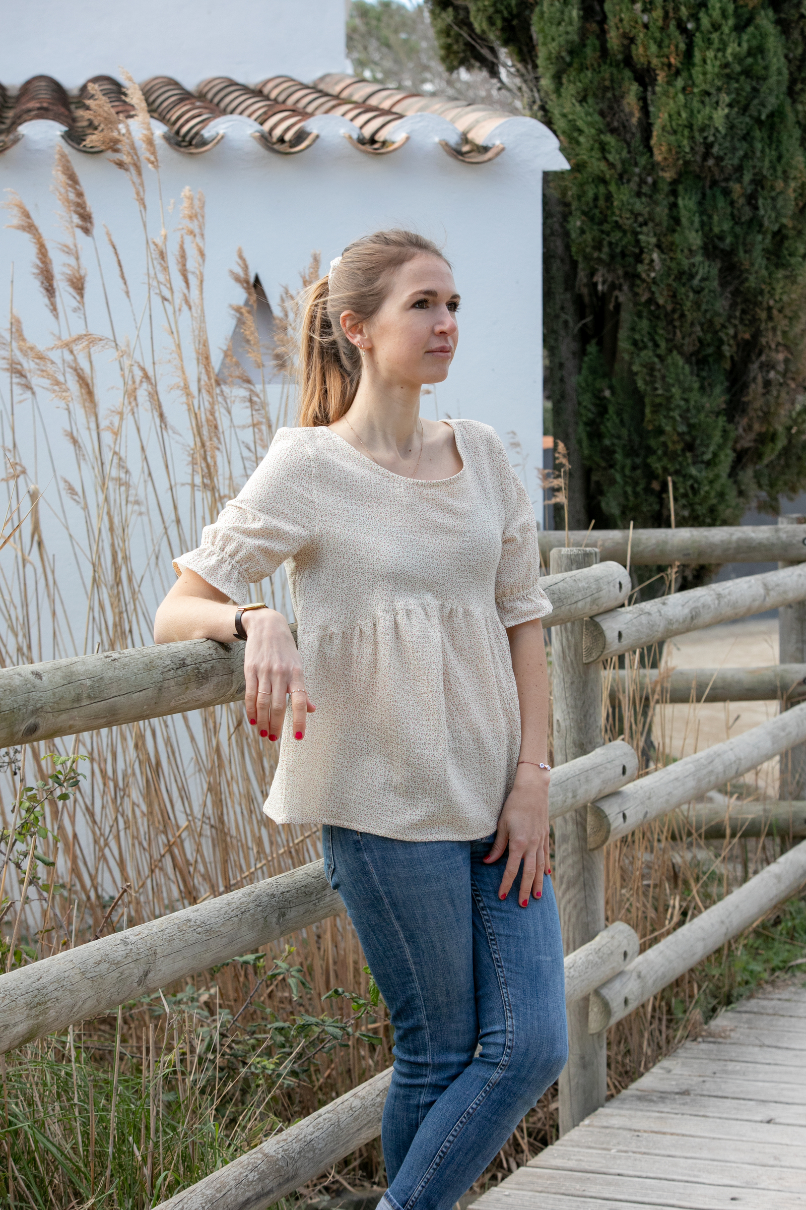 Blouse imprimée écoresponsable fabriquée en France