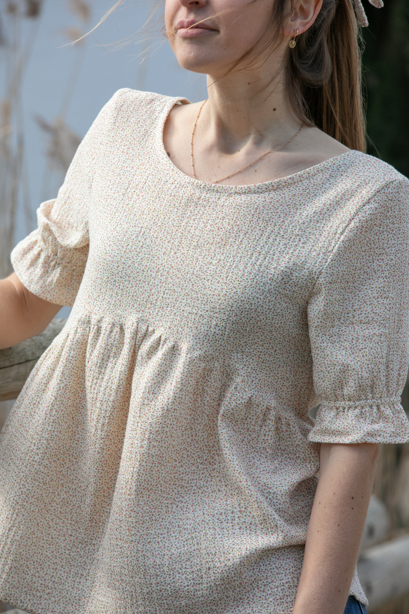 Blouse peplum imprimé liberty