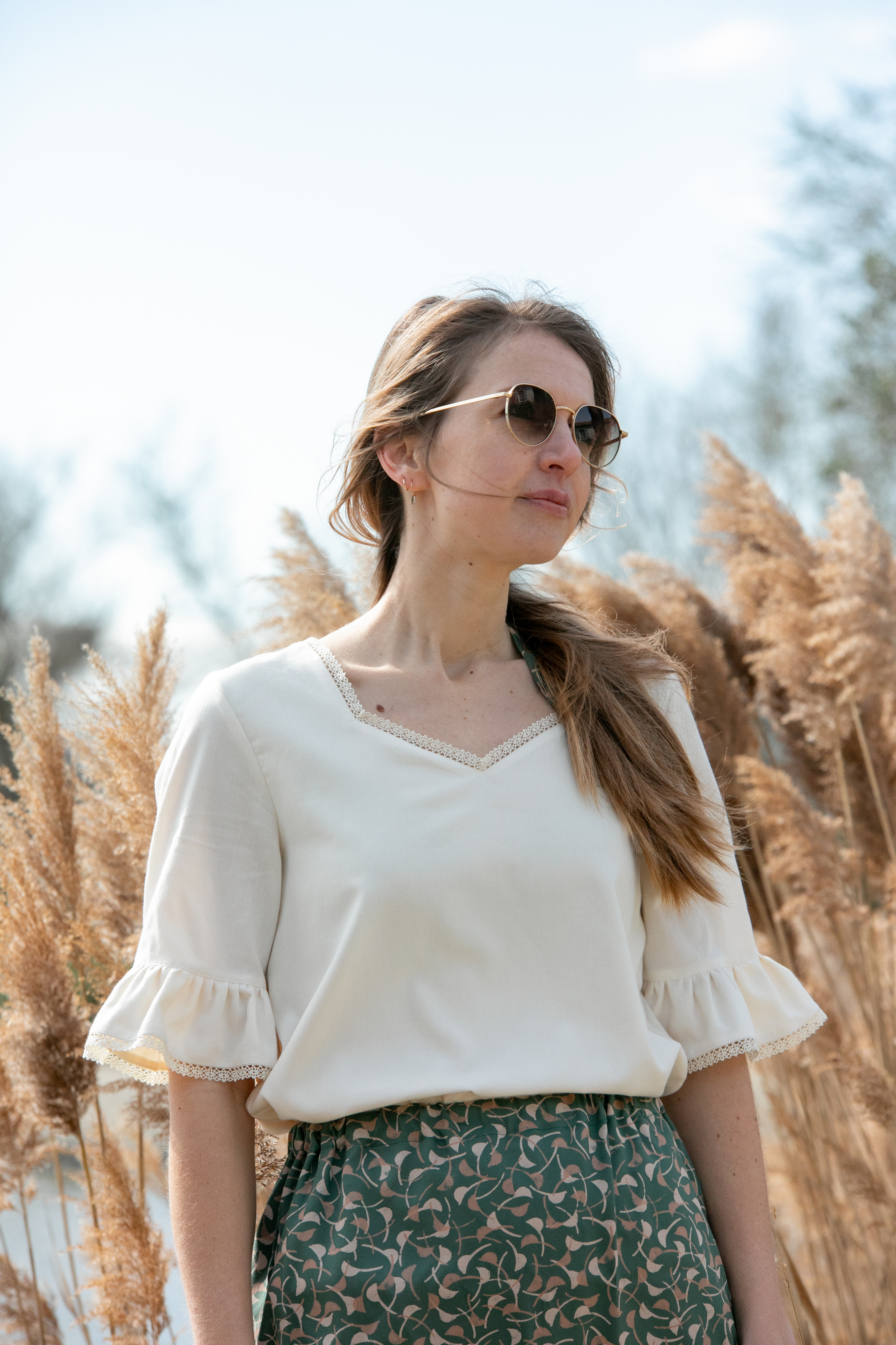 Blouse écrue écoresponsable fabriquée en France