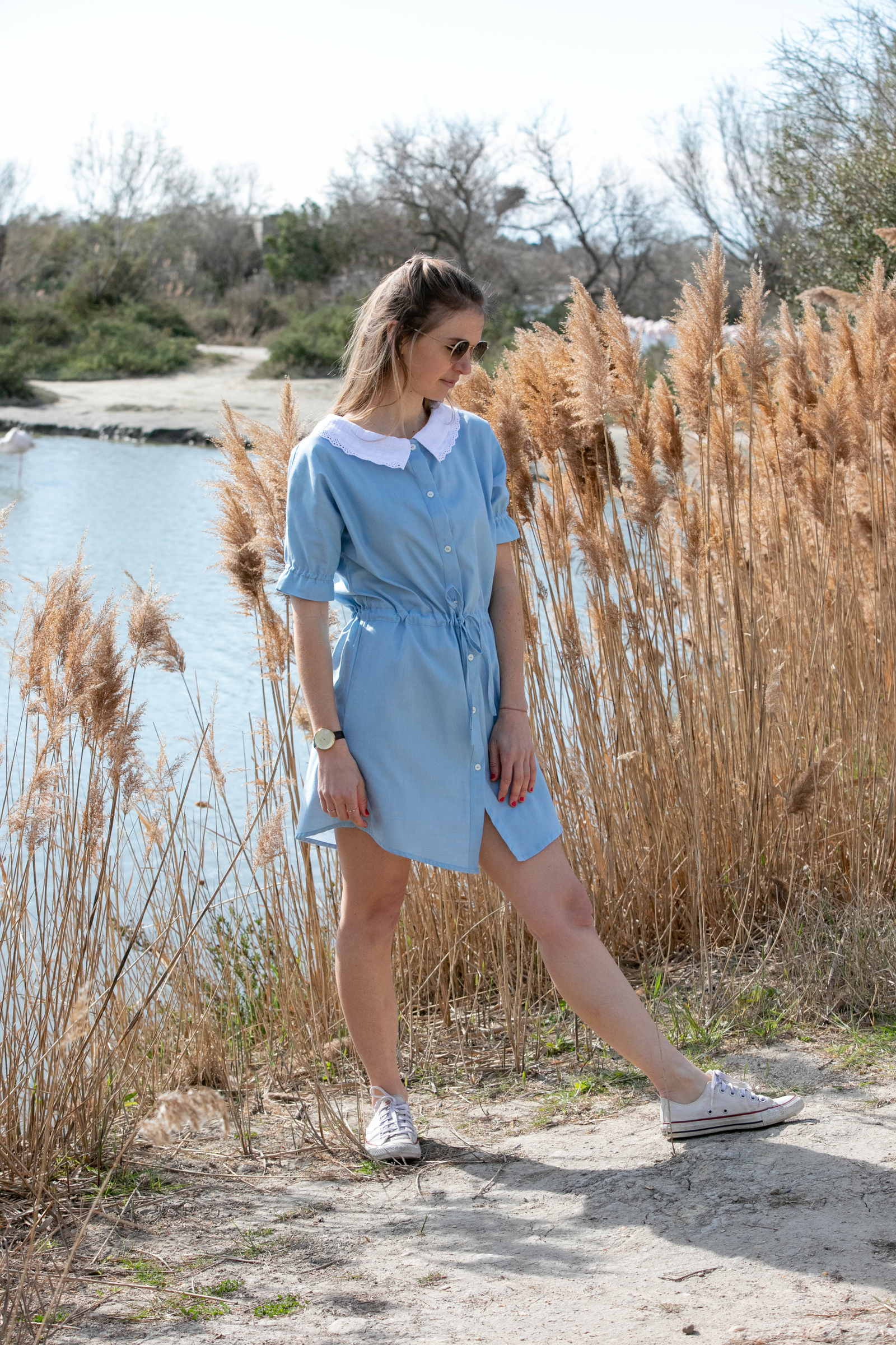 Robe chemise alicia bleu éthique biodégradable