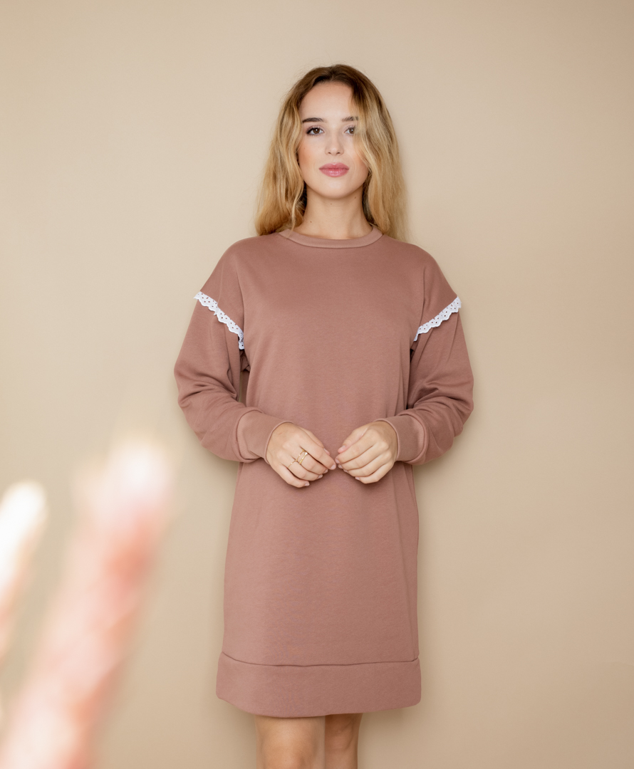 Robe sweat 100% molleton de coton biologique certifié GOTS - Camélia 3