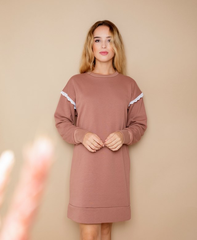 Robe sweat 100% molleton de coton biologique certifié GOTS - Camélia 3