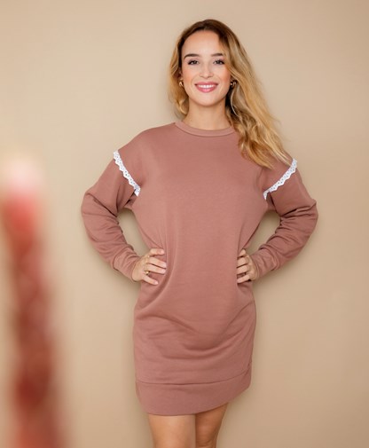 Robe sweat 100% molleton de coton biologique certifié GOTS - Camélia