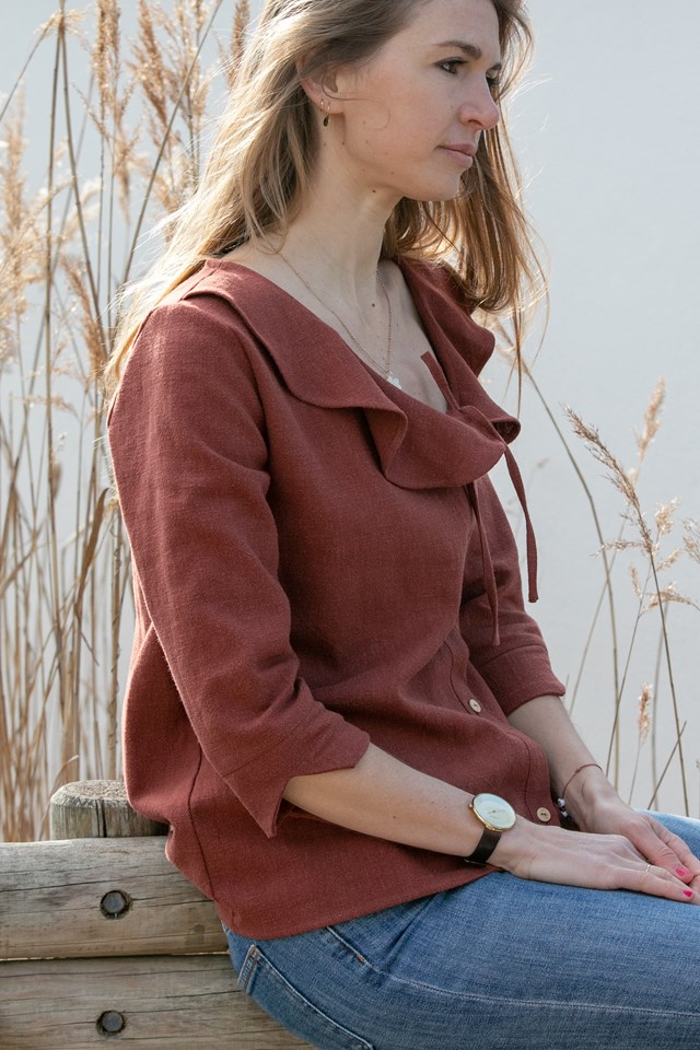 Chemise Fanny sépia éthique biodégradable