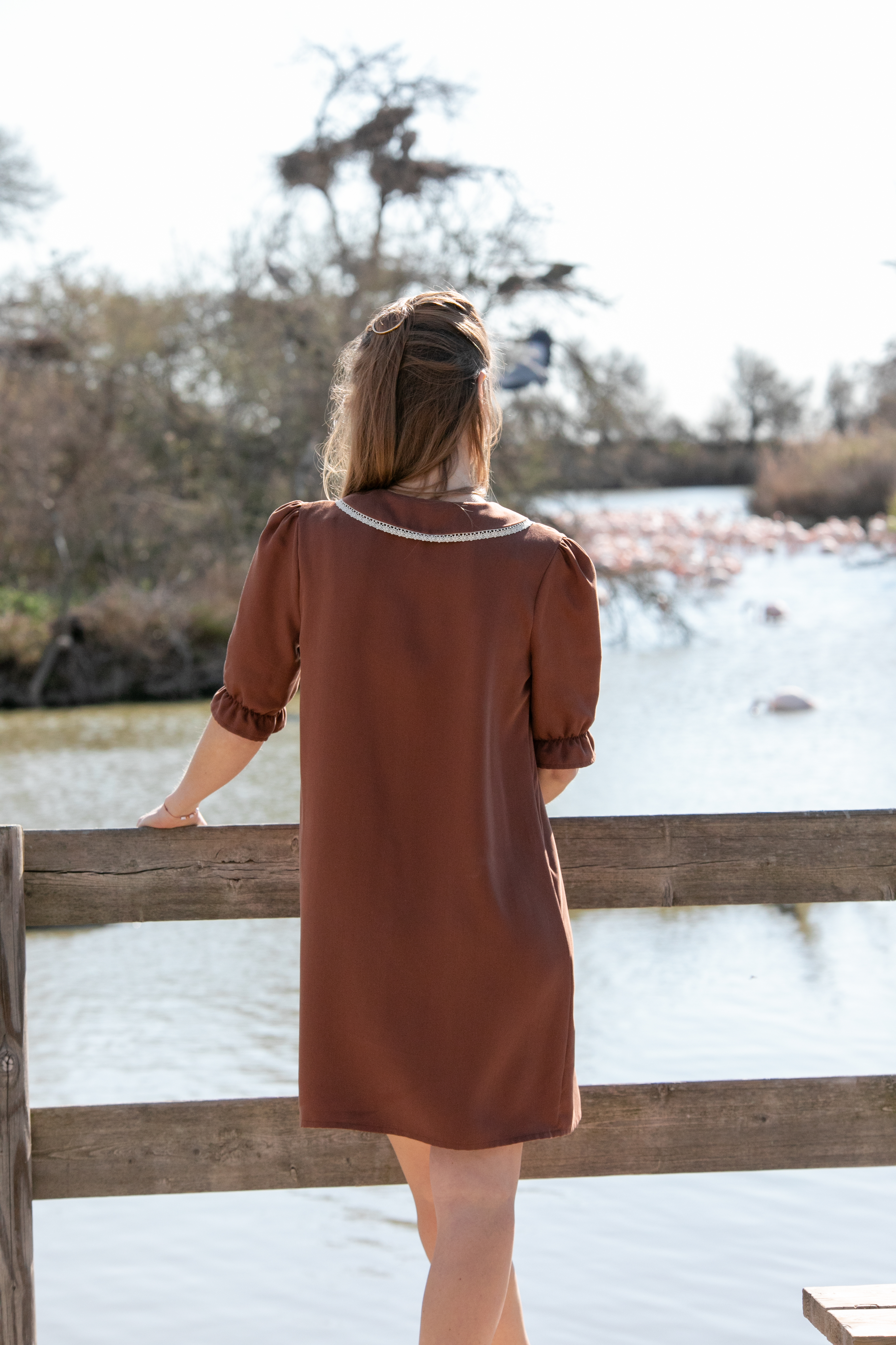 Robe courte tencel féminine