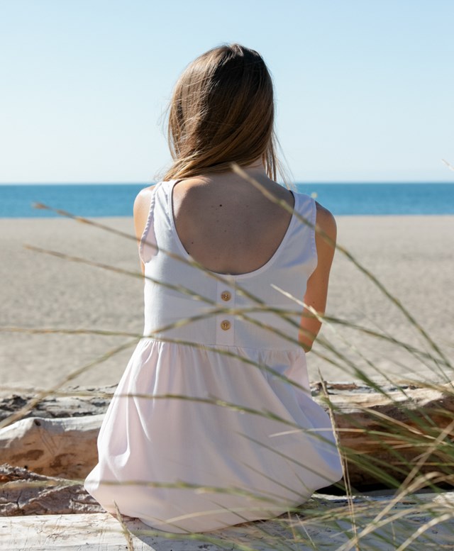 Robe courte crepe de coton biologique certifié gots