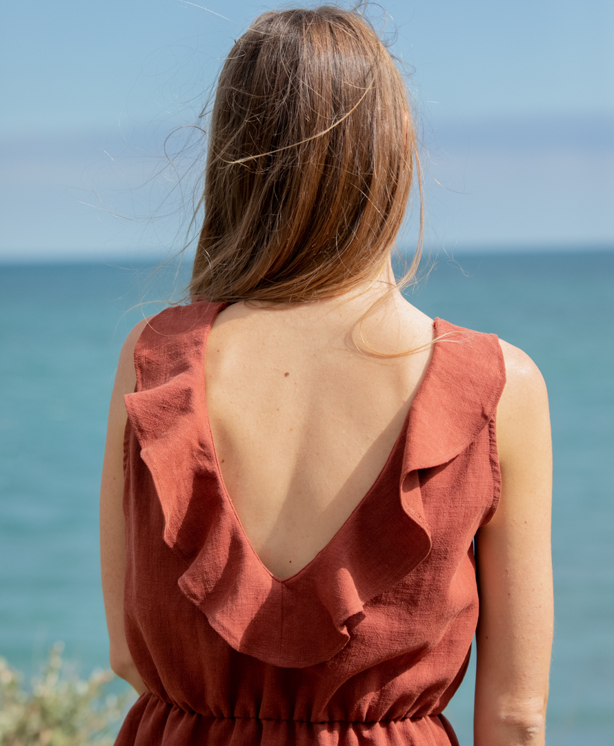 Robe Anais sépia fabriquée en France à la commande