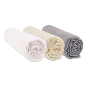 Lot de 3 Draps housse Jersey 100% Coton Bio pour couffin 32x72 cm