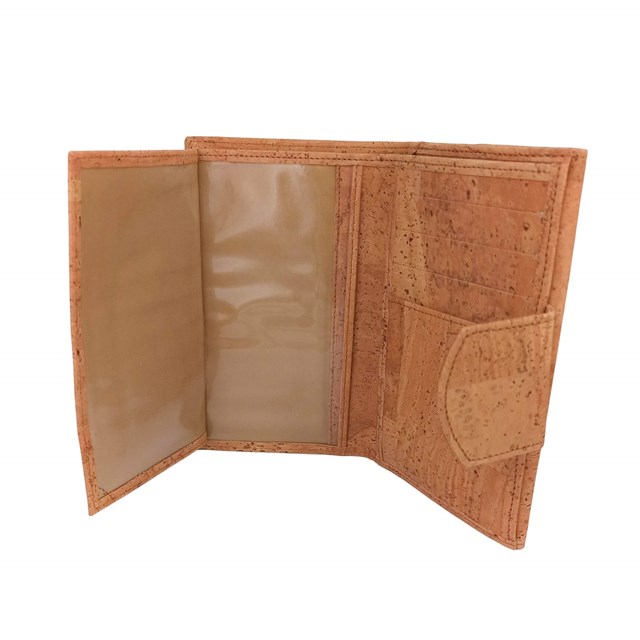 Très grand portefeuille en liège beige pour femme, Célia, idée cadeau pour Elle 5