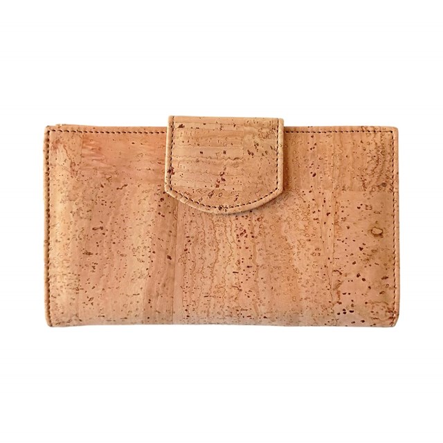 Très grand portefeuille en liège beige pour femme, Célia, idée cadeau pour Elle 10