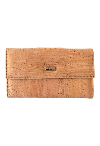 Très grand portefeuille en liège beige pour femme, Célia, idée cadeau pour Elle