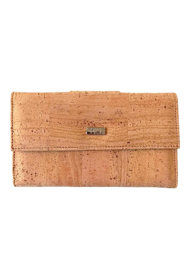 Très grand portefeuille en liège beige pour femme, Célia, idée cadeau pour Elle 13