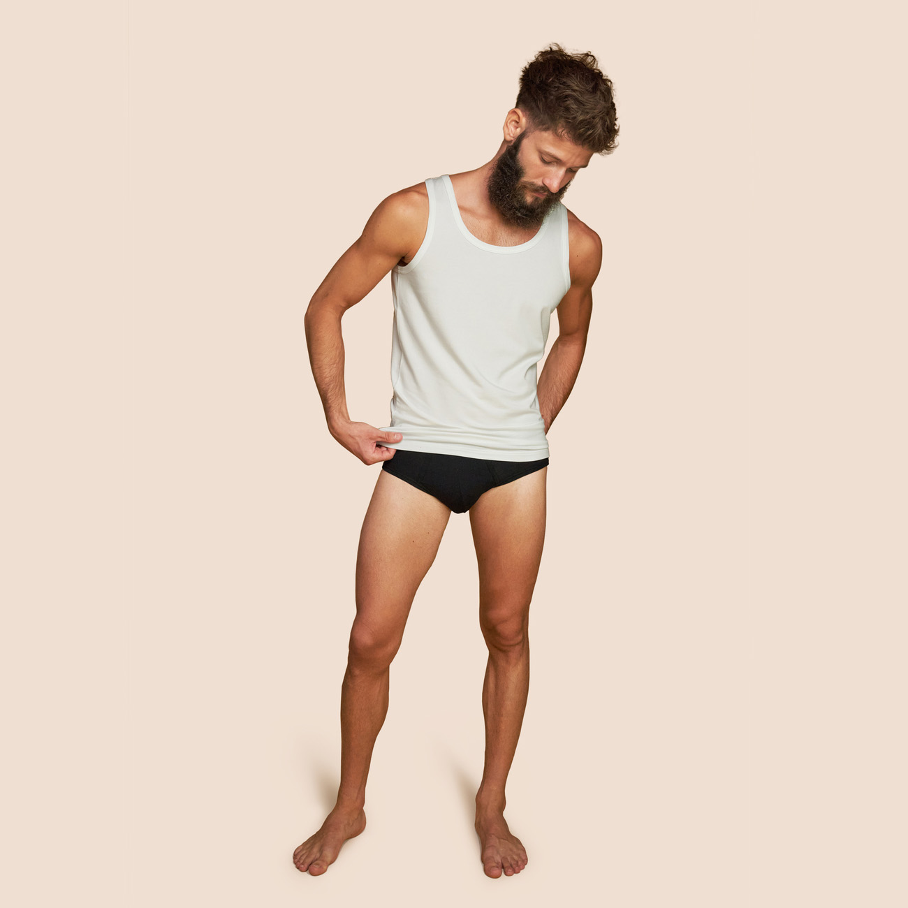 Slip noir coton micromodal pour homme