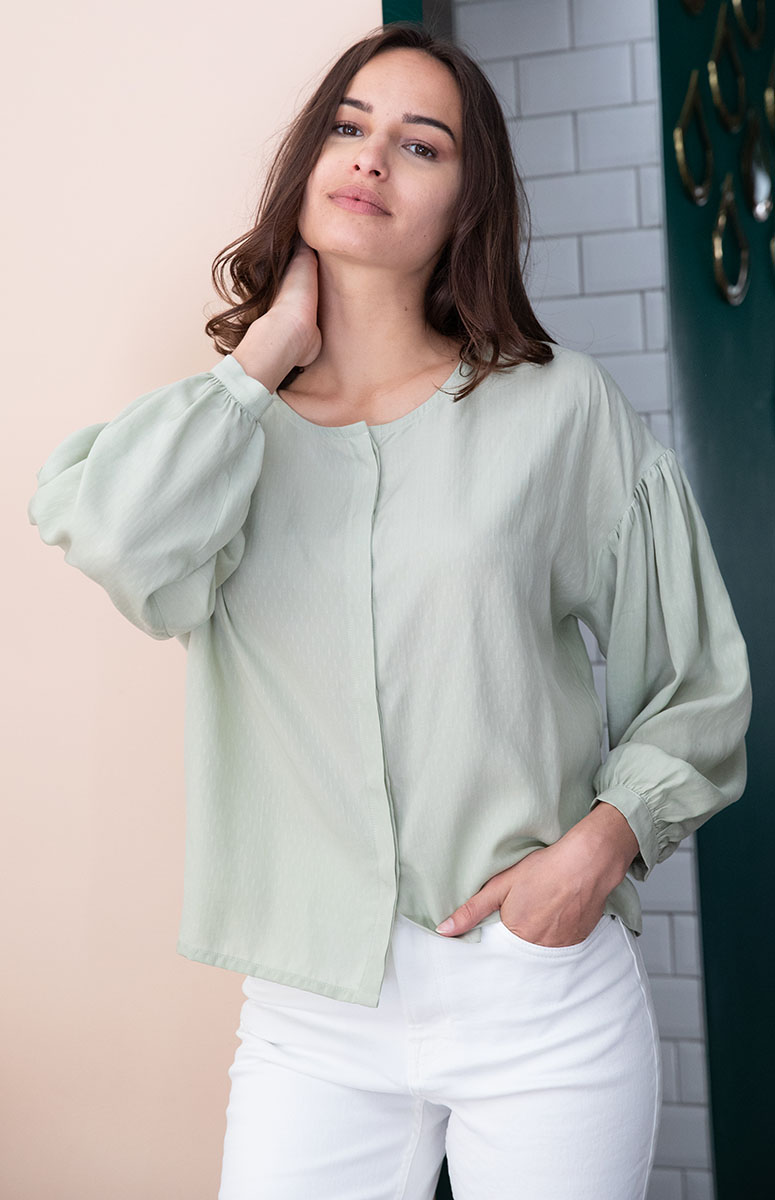 Blouse Narcisse en Tencel - Vert matcha 5