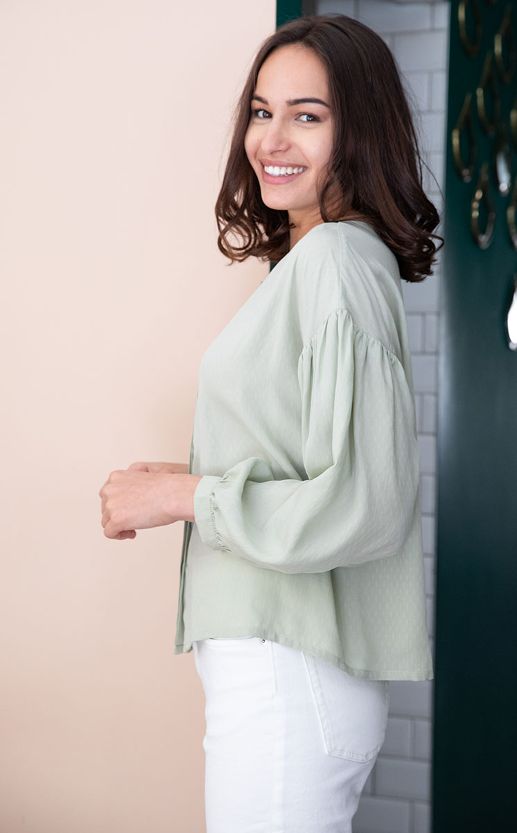 Blouse Narcisse en Tencel - Vert matcha 6