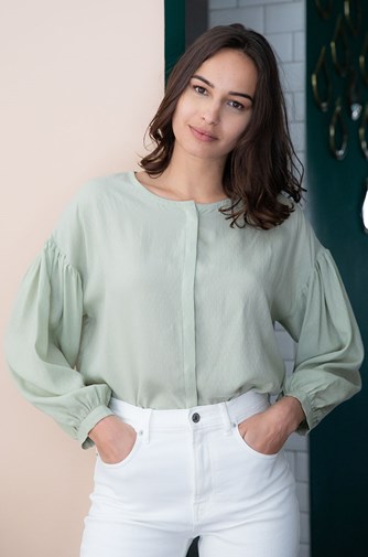 Blouse Narcisse en Tencel - Vert matcha