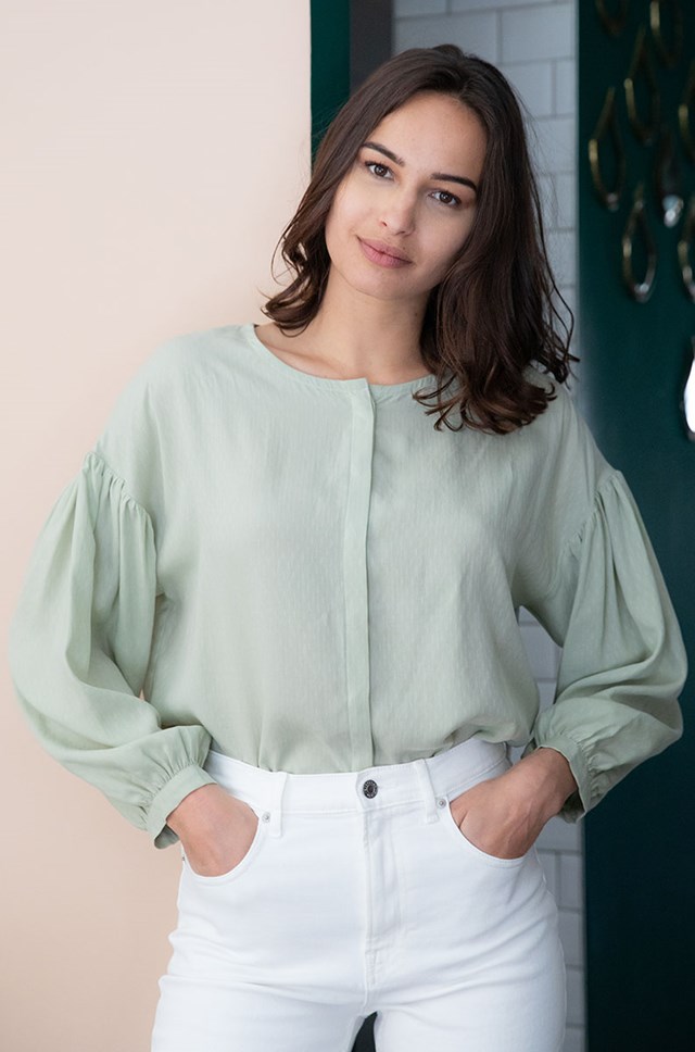 Blouse Narcisse en Tencel - Vert matcha 2