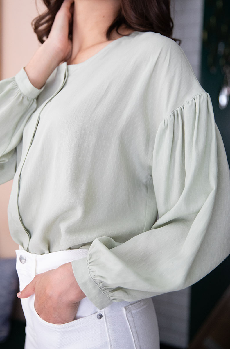 Blouse Narcisse en Tencel - Vert matcha 4
