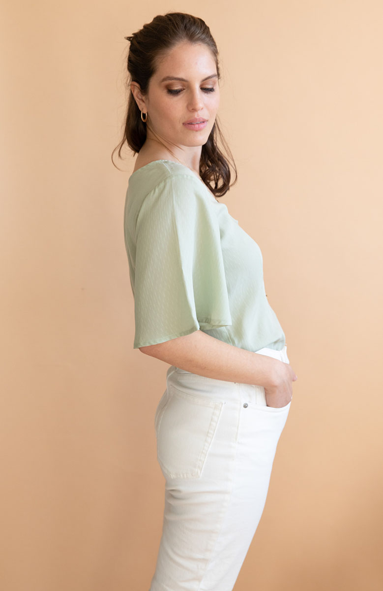 Blouse réversible Lys Tencel - Vert matcha 3