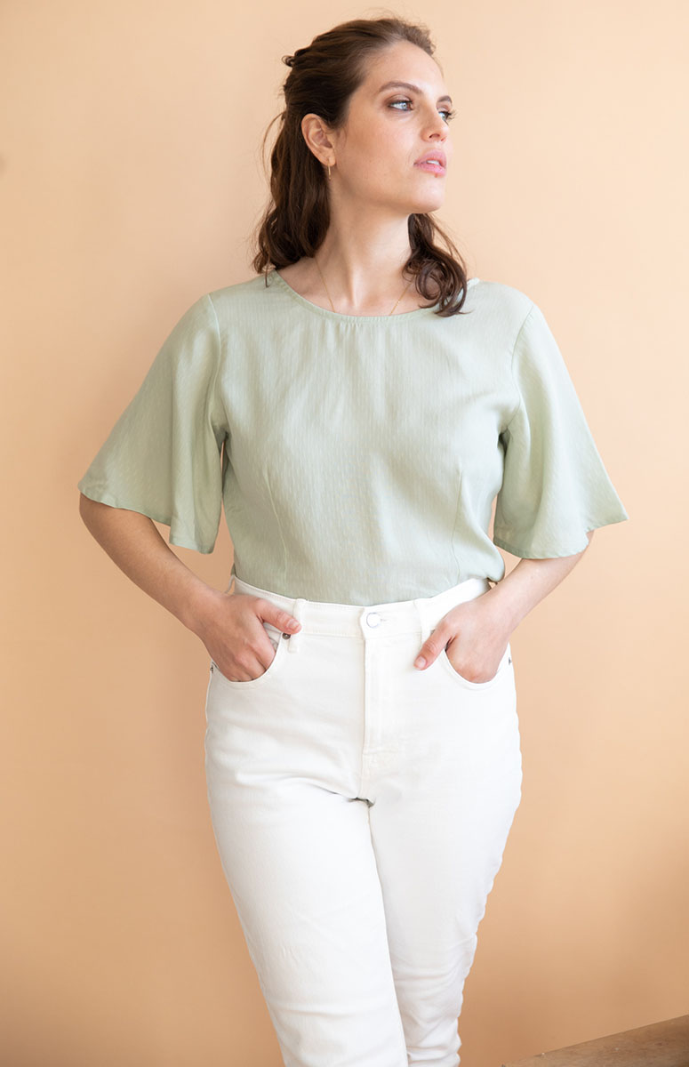 Blouse réversible Lys Tencel - Vert matcha 4