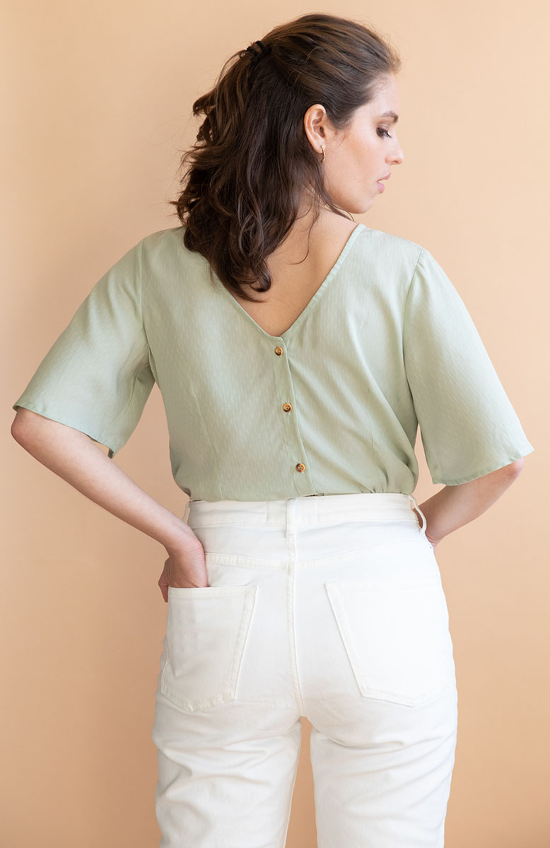 Blouse réversible Lys Tencel - Vert matcha 5