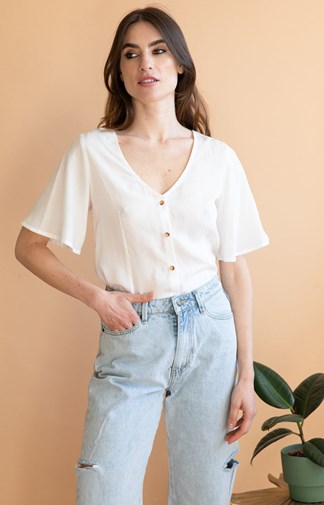 Blouse réversible Lys Tencel - Blanc