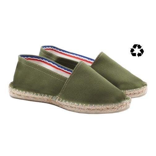 Espadrilles toile coton recyclé kaki