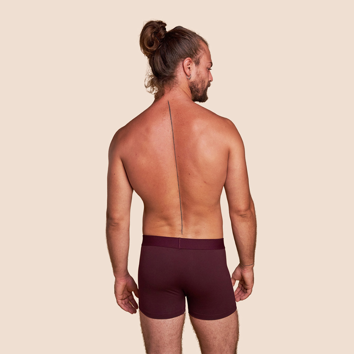 Pétrone boxer coton bio lie de vin