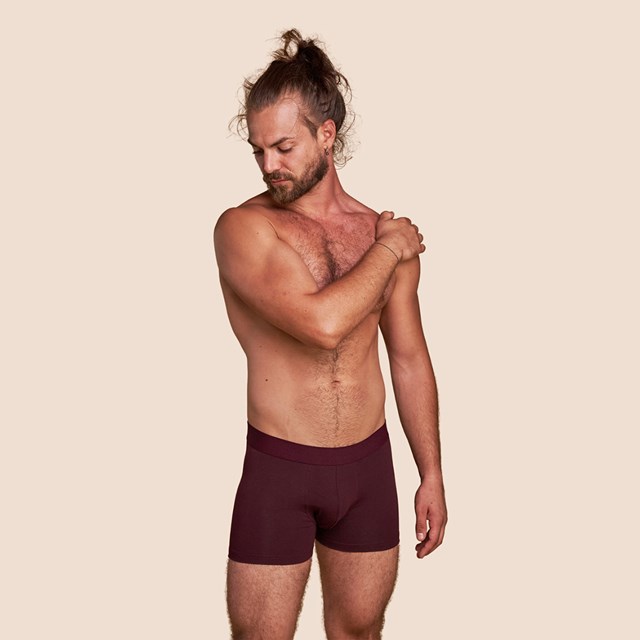 Pétrone boxer coton bio lie de vin