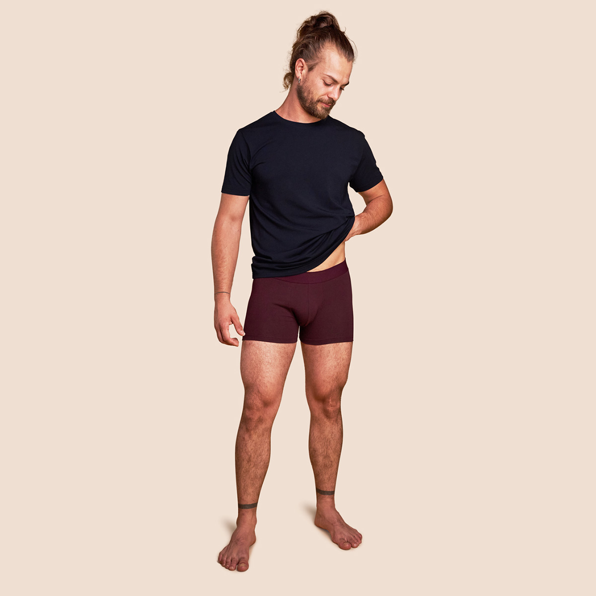 Pétrone boxer coton bio lie de vin