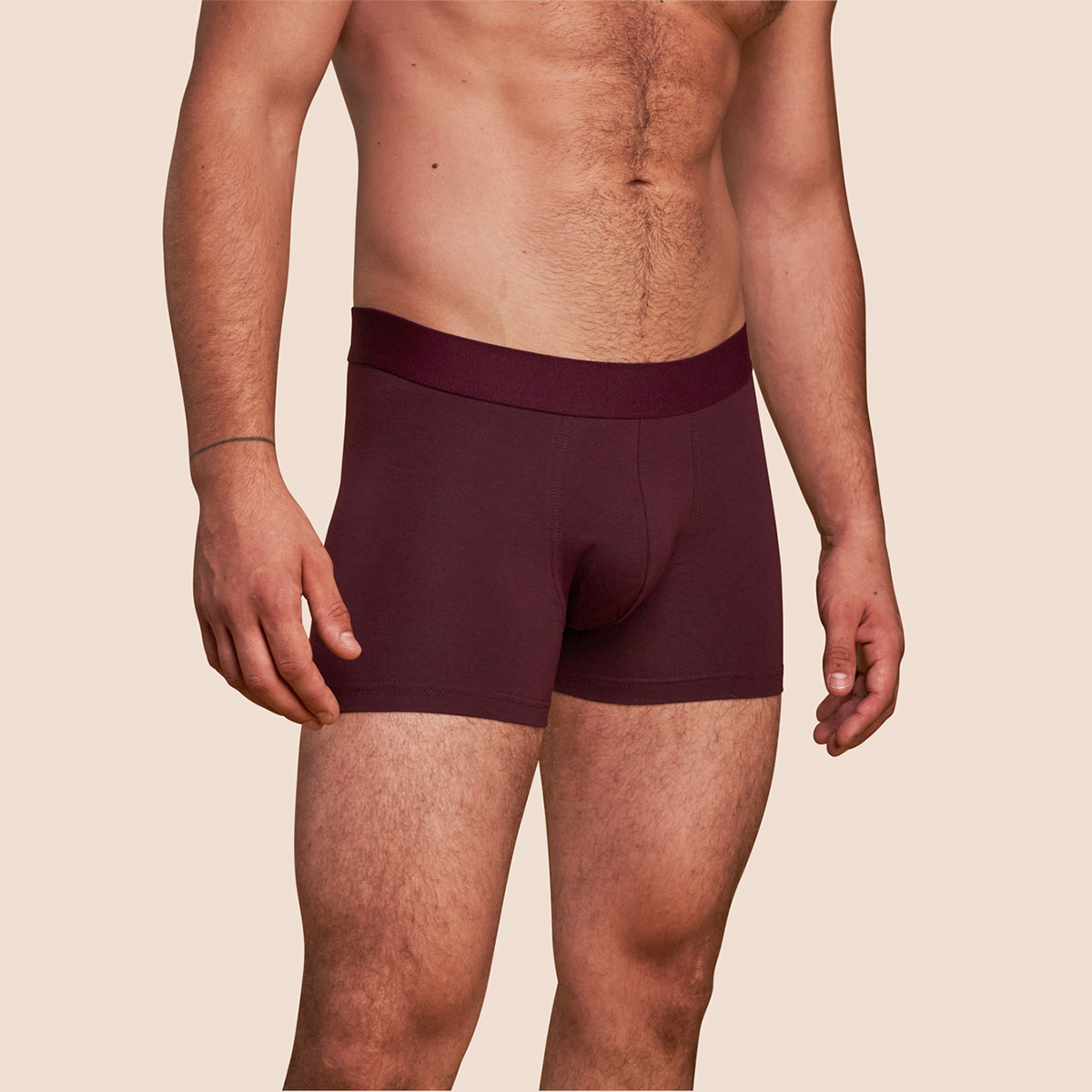 Pétrone boxer coton bio lie de vin