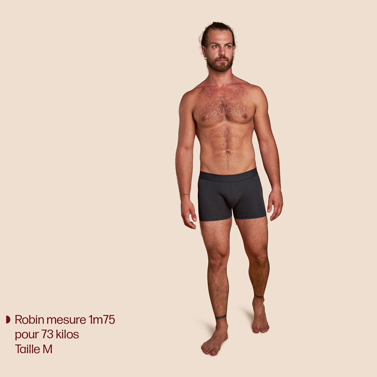 Boxer coton bio gris anthracite pour hommes petrone