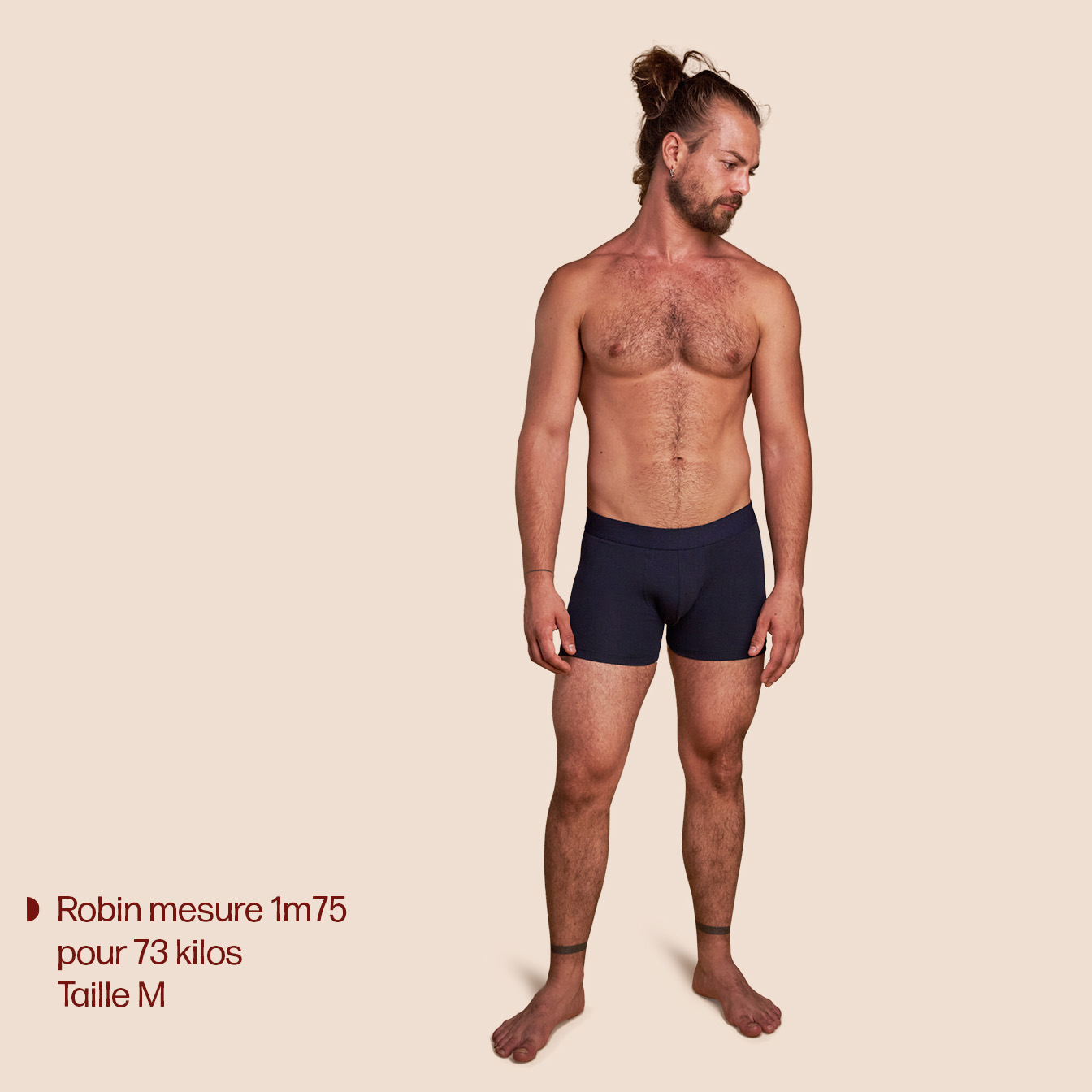 Boxer bleu marine pour hommes coton bio