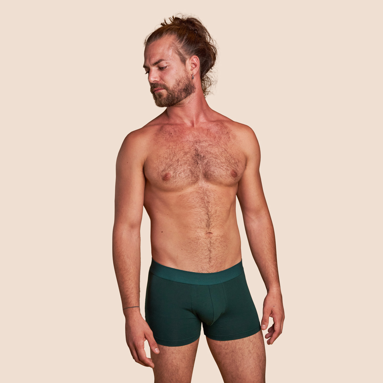Boxer coton bio vert bouteille pour hommes petrone
