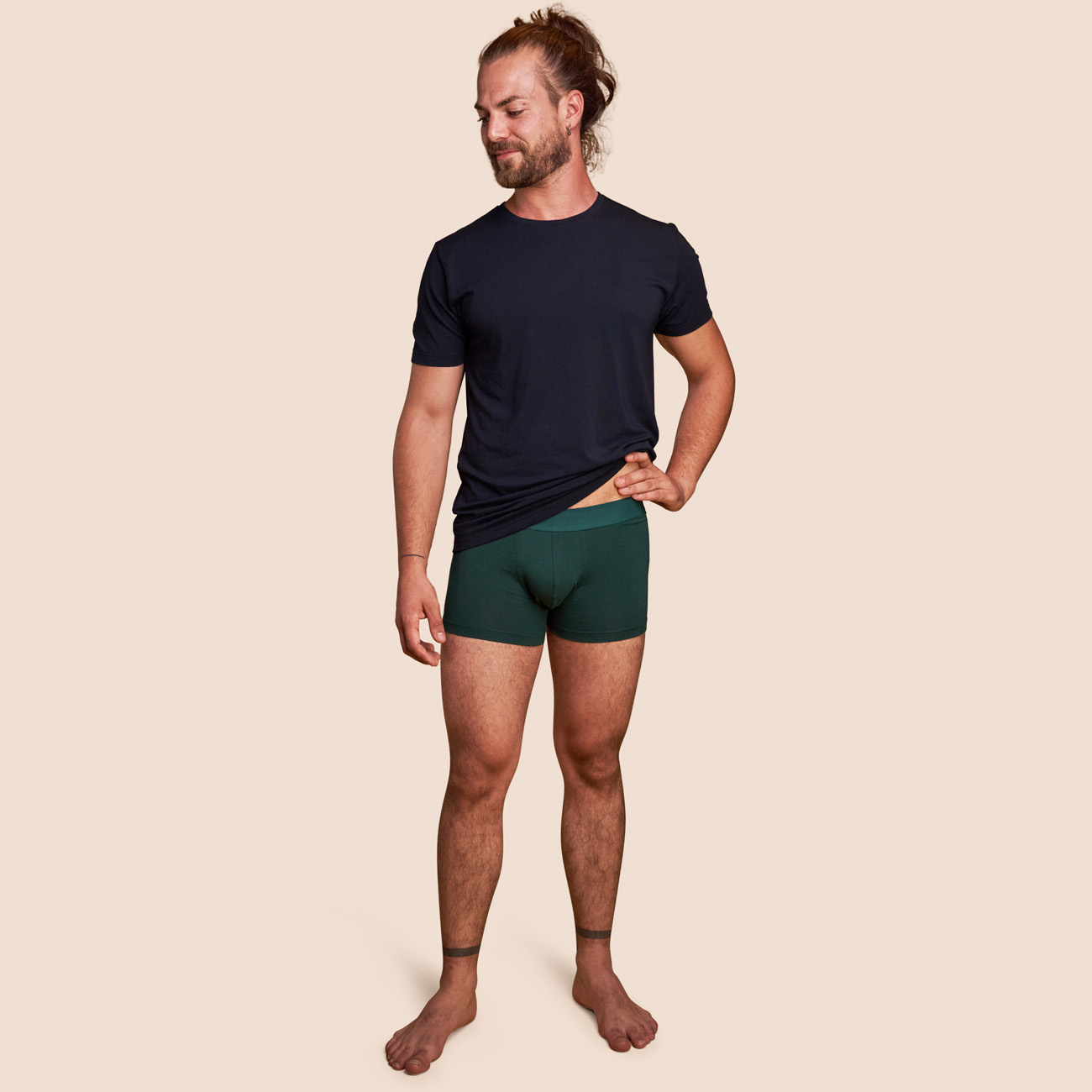 Boxer coton bio vert bouteille pour hommes petrone