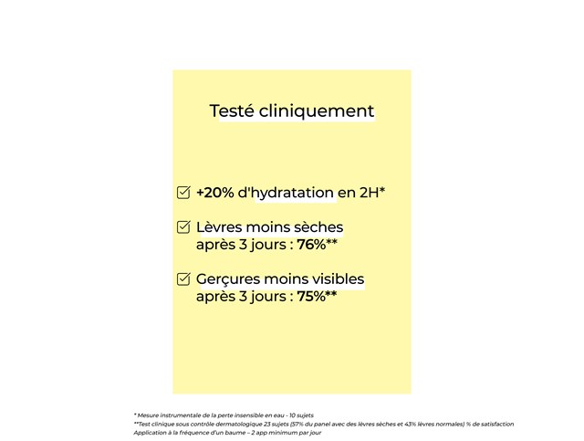 Résultat test clinique rouge à lèvres naturel et soin hydratant Pomponne