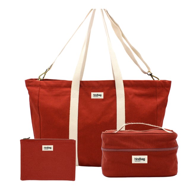 Pack Weekend - Sac cabas, vanity, pochette Terracotta 12