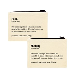 Pack Maman et Papa - Trousses en coton Maman et Papa