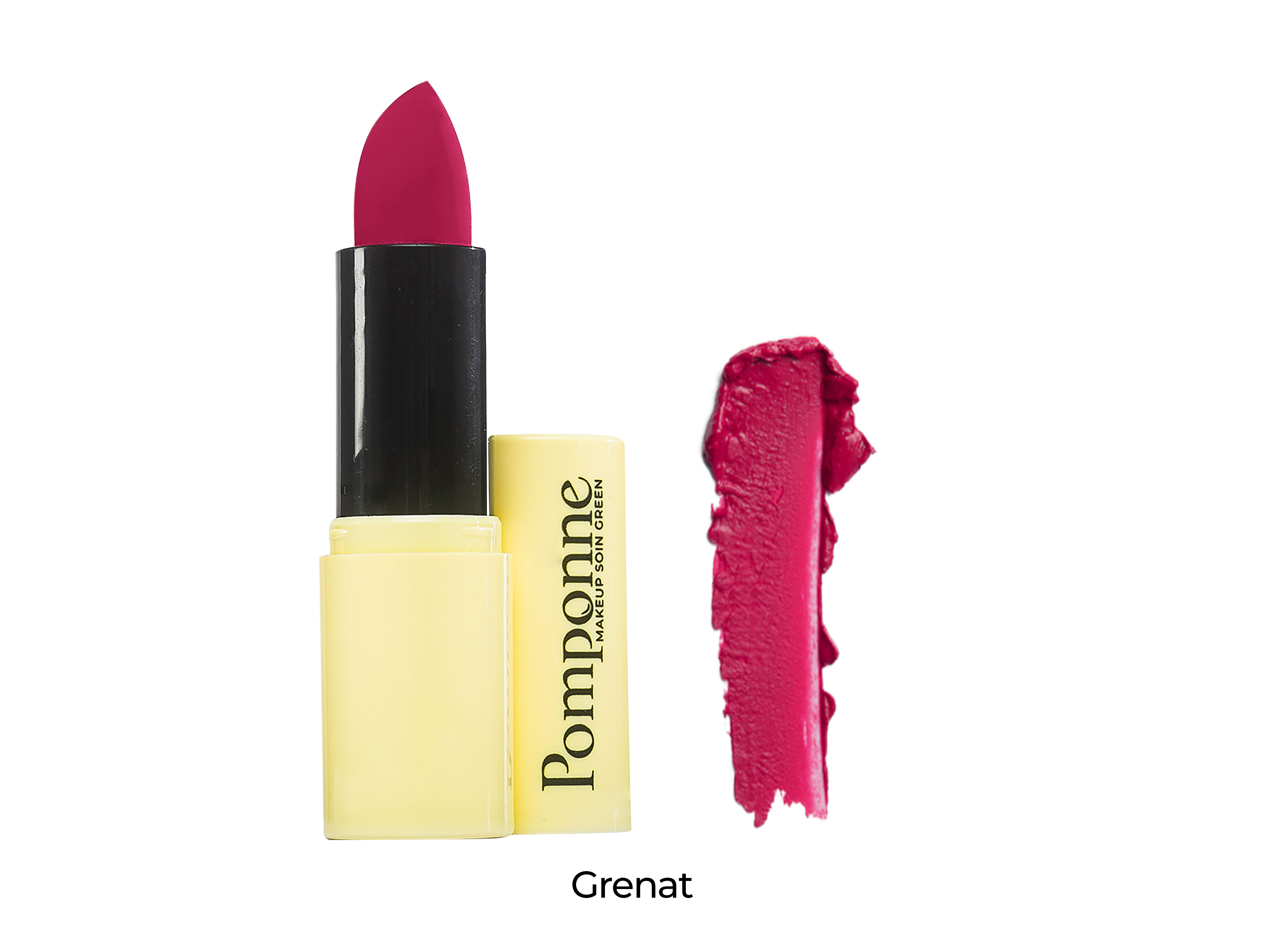 Rouge à lèvres naturel et soin Pomponne teinte grenat