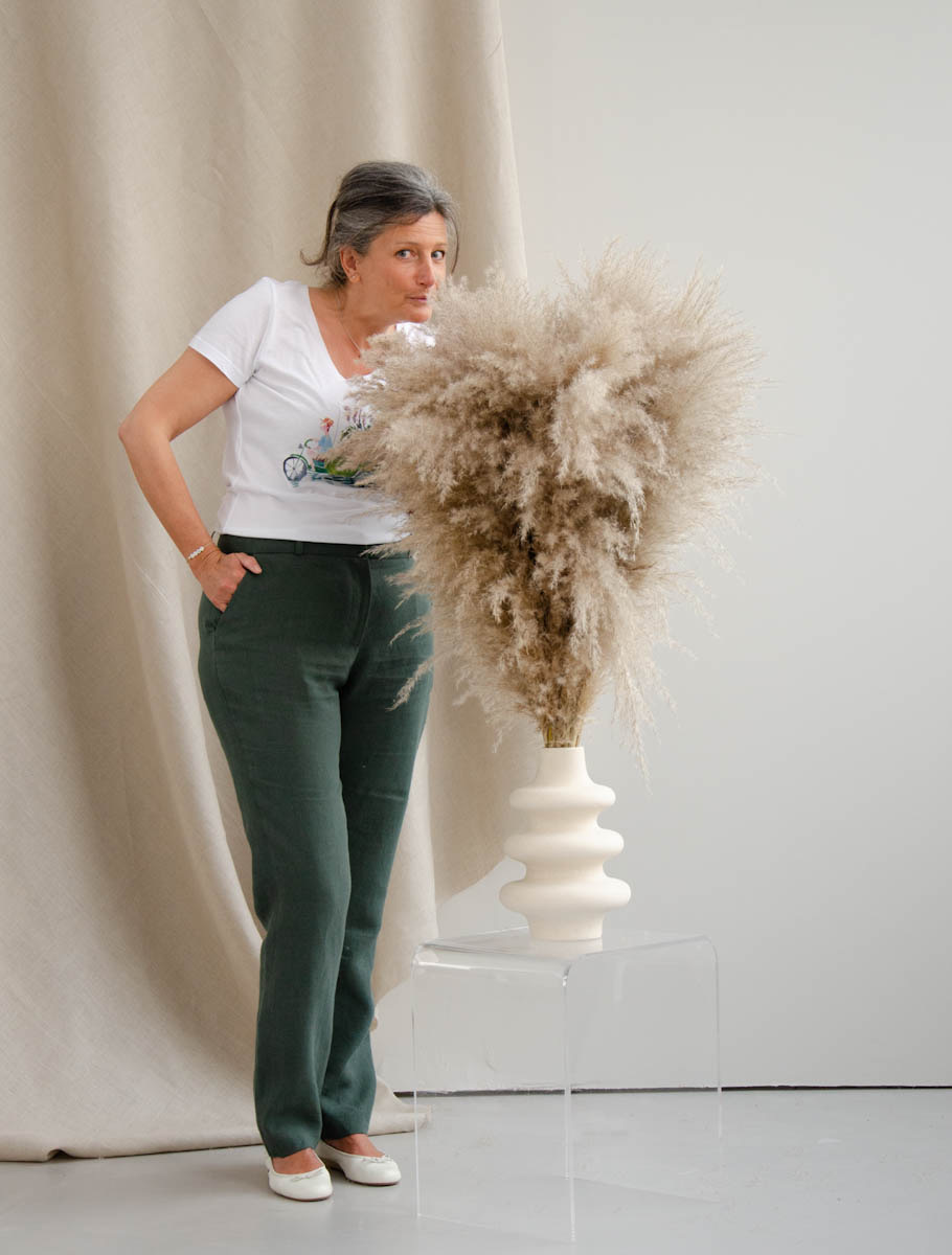 Pantalon droit en 100% lin pour femmes - Made in France